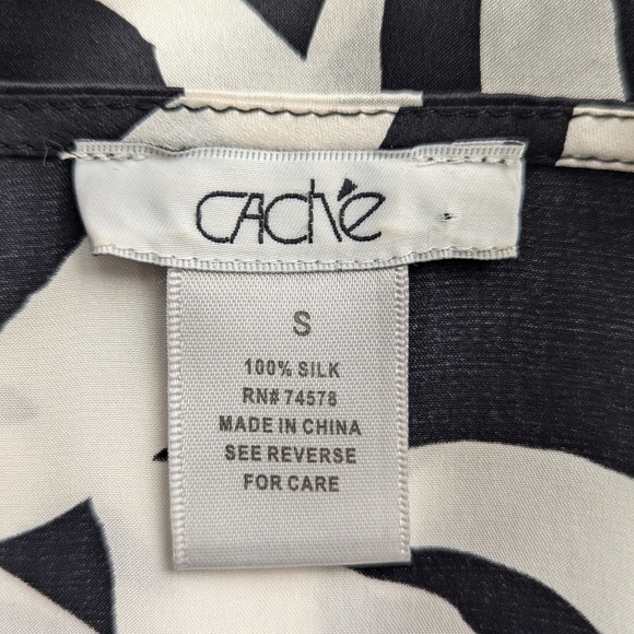 Vintage Cache Silk Glam Bat Wing Sleeve Whimsical Smocked Top Chic Blouse Size S - Picture 7 of 8